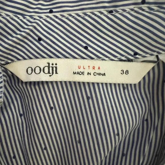 NWOT oodji Ultra Striped Peplum Blouse | Size 38 | Tailored Shirt Xs-S - Picture 6 of 7